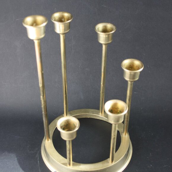 Vintage Brass Multi candle holder Centerpiece Holidays Dramatic Home Decor - Picture 2 of 4